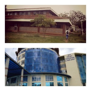 library in Kenyatta university in 1990's and how it has developed in 2015 